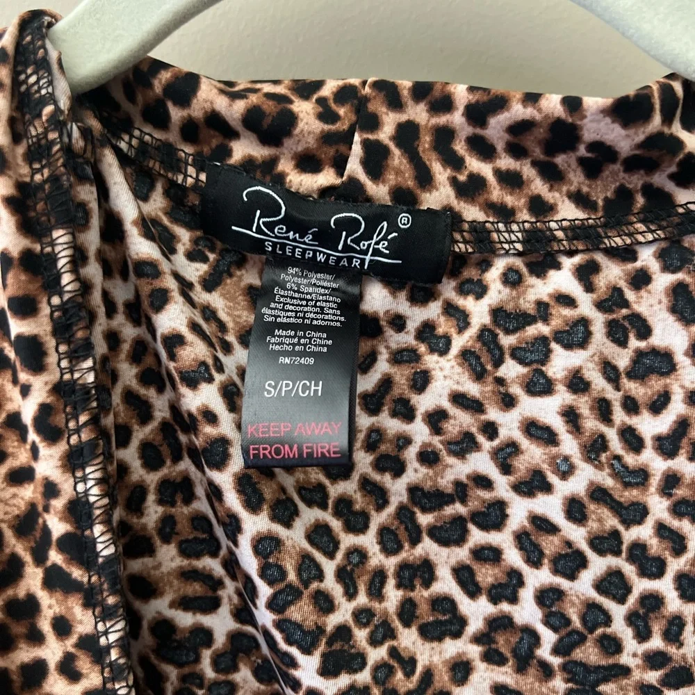 Rene Rofe Sleepwear Leopard Cheetah Print Robe Bathrobe - Picture 2 of 6